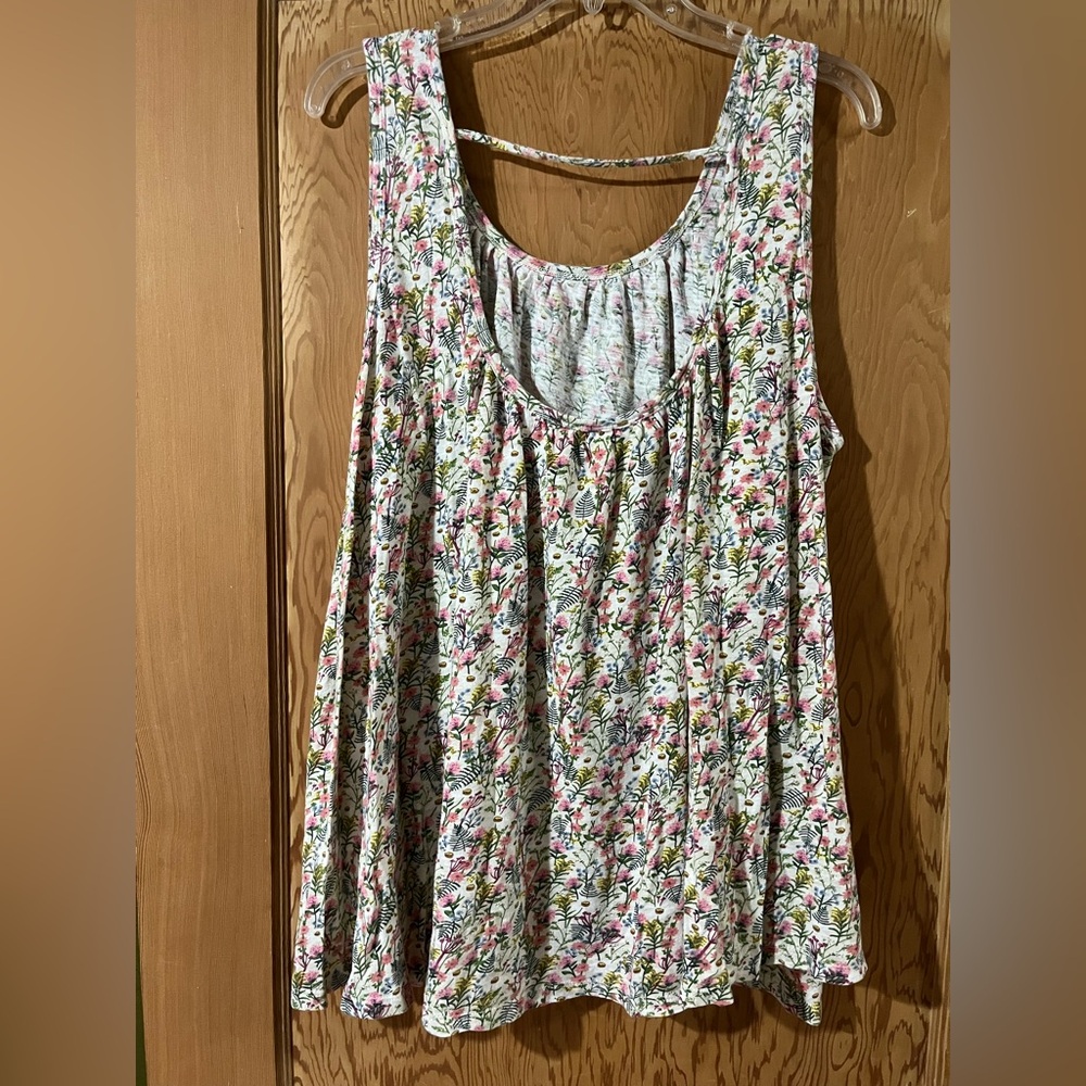 NATURAL LIFE  Free Spirit Knit Tank Top - Cream Botanicals - L/XL - Picture 6 of 9